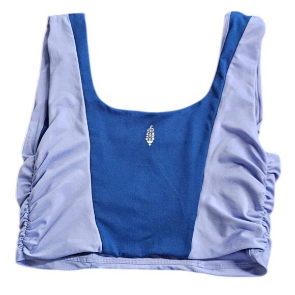 Free People Movement Cut Out Front Cropped Ruched Sports Top, Purple Size Large - Picture 4 of 7